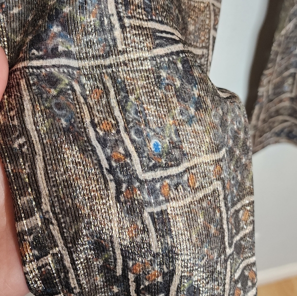 NWT Isabel Marant × H&M Silk Metallic pullon pants size 6 pockets - Picture 3 of 17